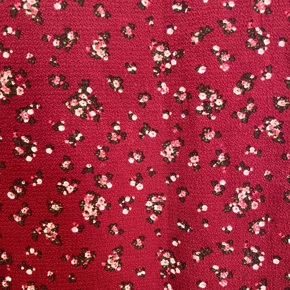 Orange Creek | Maroon Red Floral Peplum Blouse | Small - Picture 6 of 8